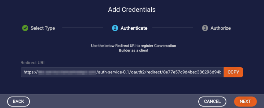 Add Credentials page when adding an OAuth 2.0 credential and setting the callback or redirect URI in the resource