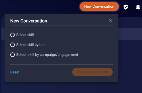 The options for selecting the skill