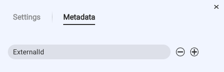 Configuration of the Structured question, with a view of the Metadata tab