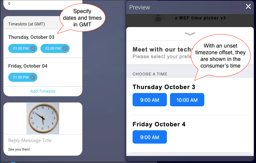 Specifying dates and times in GMT and how they are shown to the consumer with an unset timezone offset