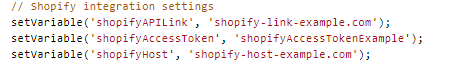 Some Shopify integration settings