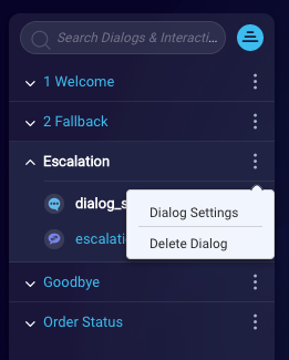 The Delete Dialog menu option