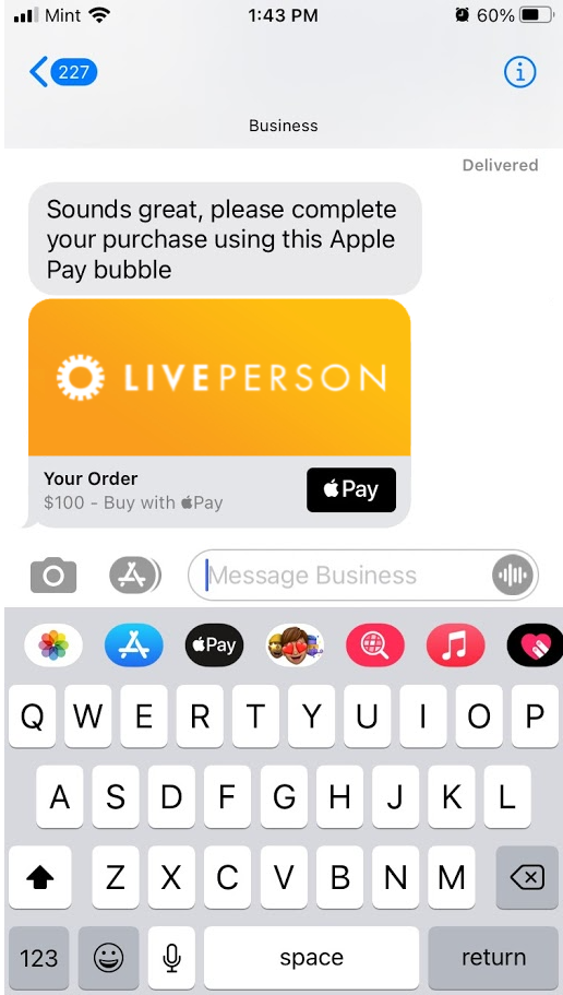 Using Apple Pay in a conversation