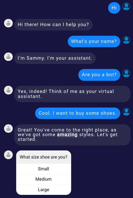 Conversation between bot and consumer that includes small talk