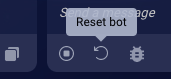 Reset Bot at the bottom of the messaging panel