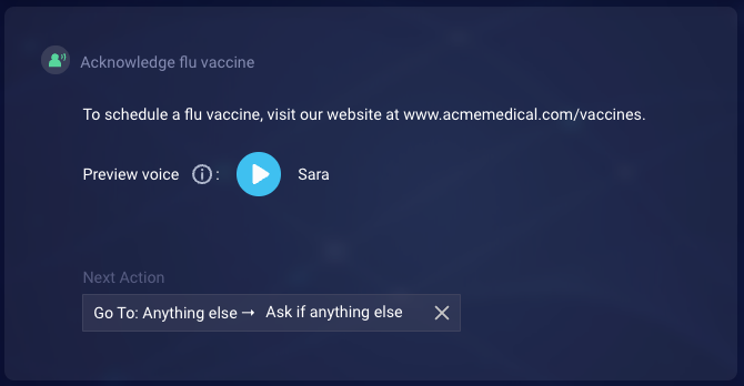 Redirecting the schedule vaccine flow to the Anything Else dialog