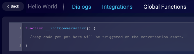 An empty initConversation function