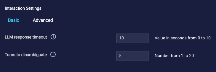 The Advanced tab in the interaction's settings