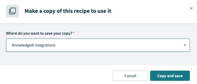 The Copy and save button