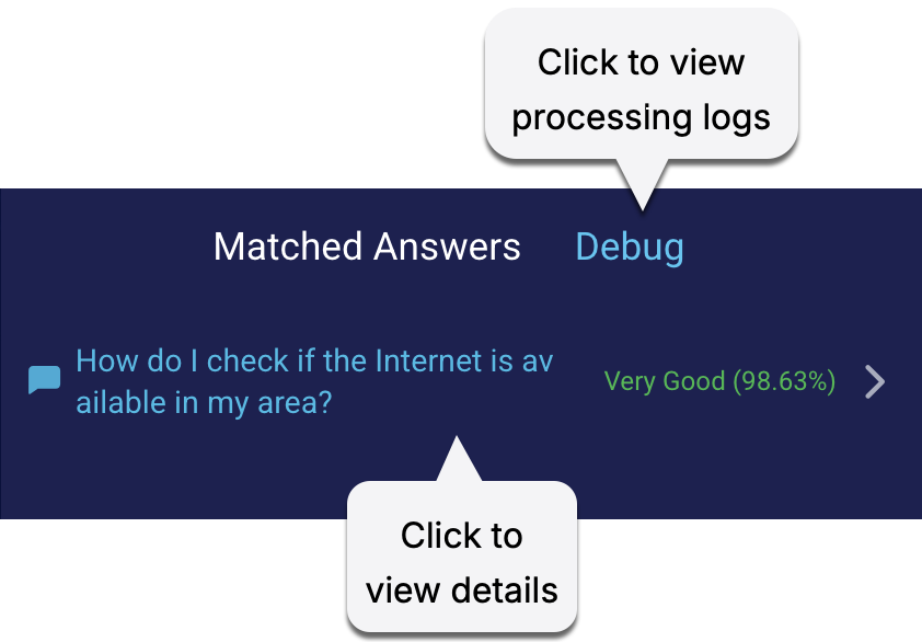The answers matched to the search
