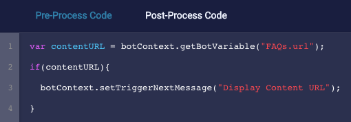 Example post-process code