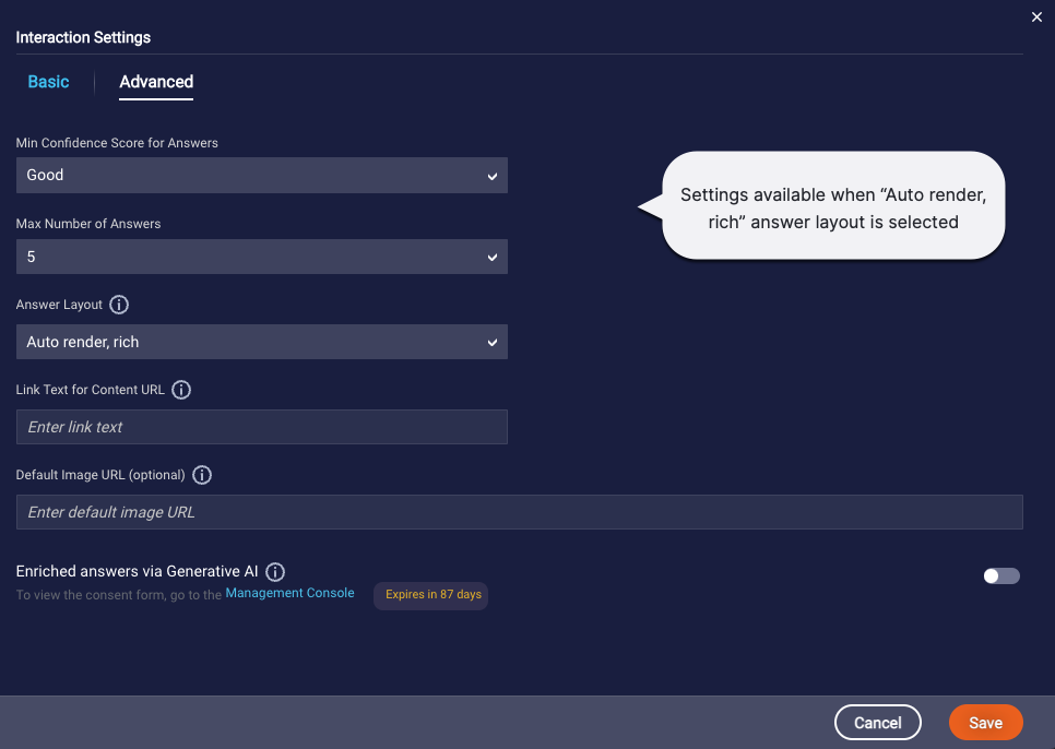 The settings on the Advanced tab