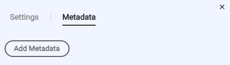 The Add Metadata button on the Metadata tab