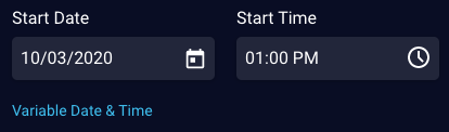 Specifing a static start date and start time