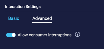 The Allow consumer interruptions setting in a Statement interaction