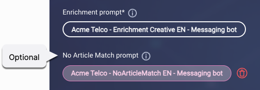 An example No Article Match prompt, which is optional