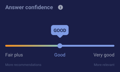Answer confidence setting