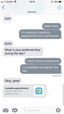 Apple Messages for Business Time Picker Main