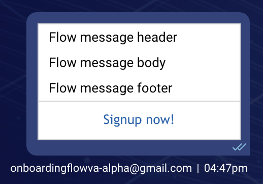 WhatsApp Bot Sends Flow Message
