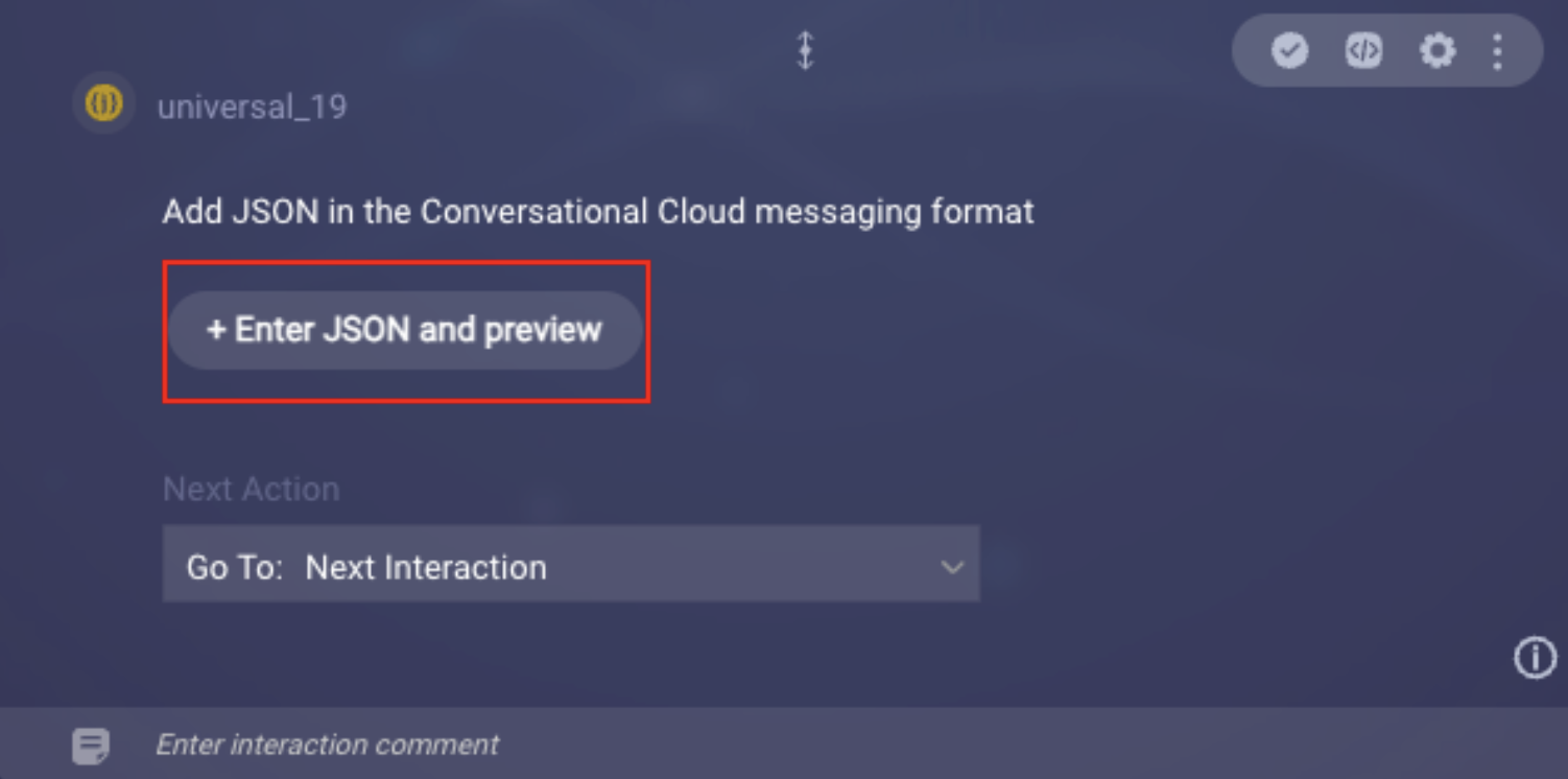 Whatsapp Bot Universal Tile Enter Json