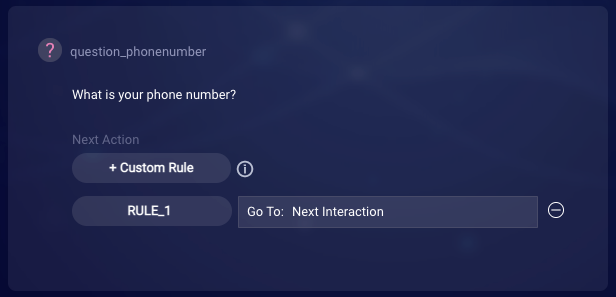 An example question with a custom rule added