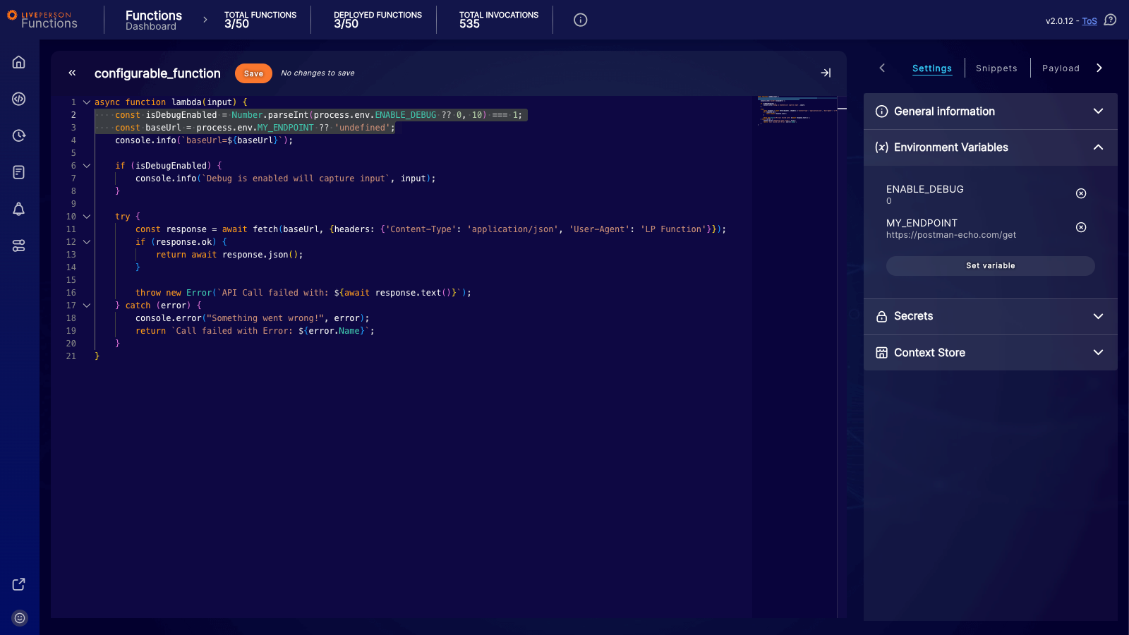 Functions: Environment Variable Usage in Code