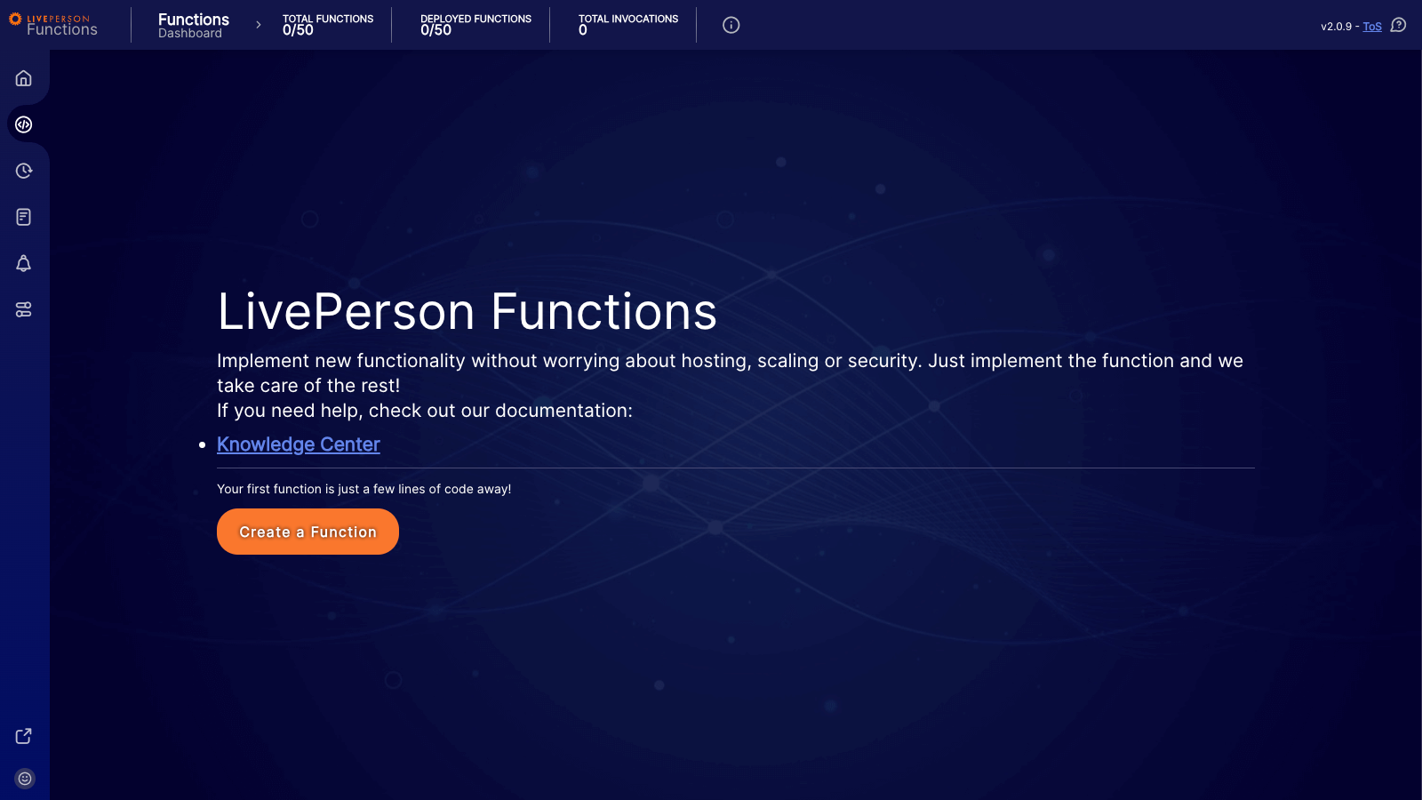 Functions: Empty Functions Page