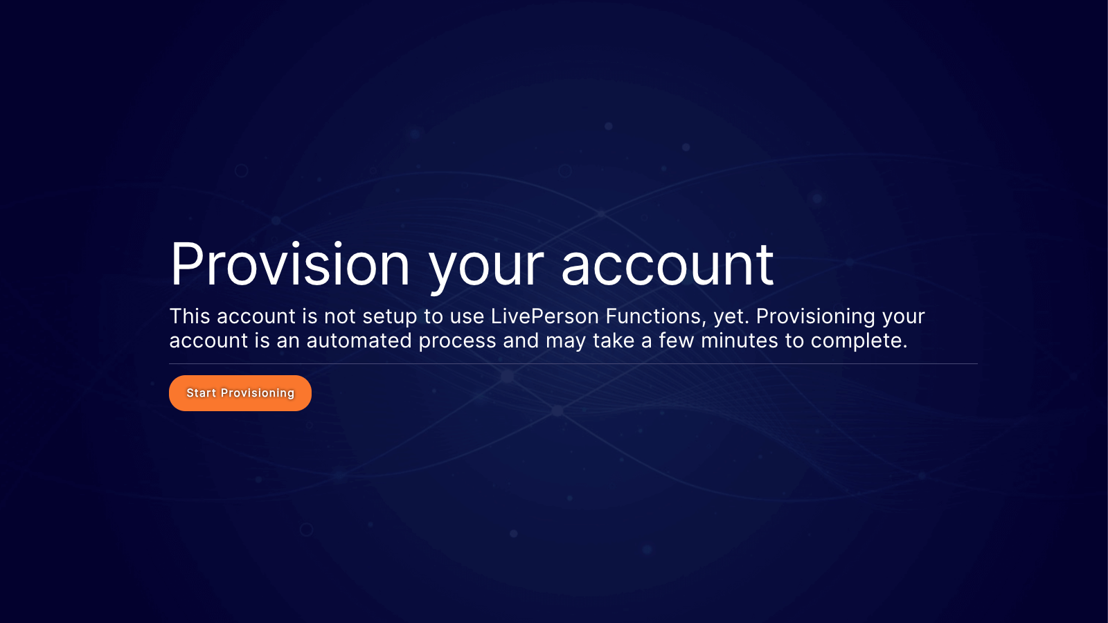 Functions: Provision Start