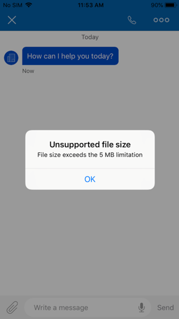 File limit alert view