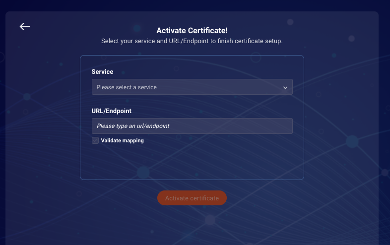 mTLS Self Service activate certificate