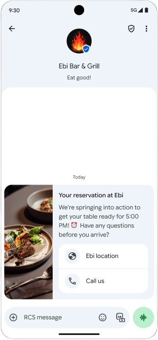 Horizontal Rich Card example