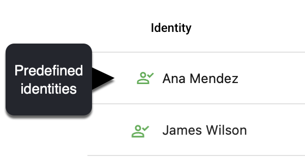 The icon for a predefined identity
