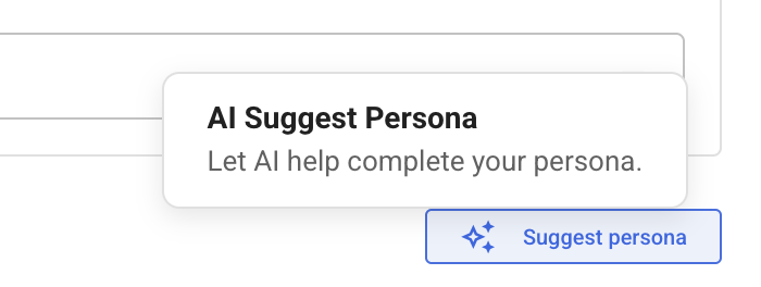 The Suggest Persona button
